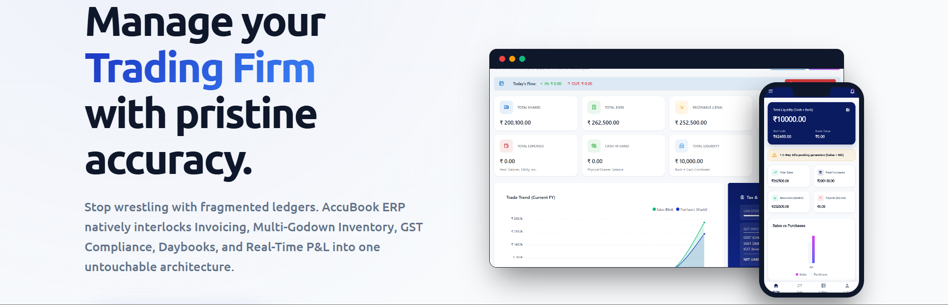 AccuBook – Cloud Accounting ERP for Modern Businesses Interface